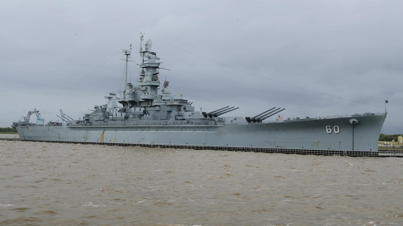 View of the historic USS Alabama battleship at the Battleship Memorial Park in Mobile, Alabama.