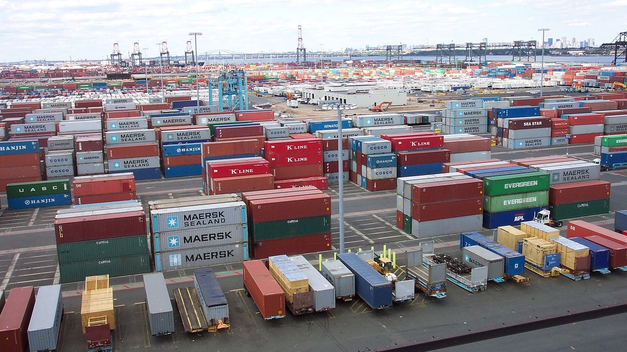 Illustrative image: Line3174 - Shipping Containers at the terminal at Port Elizabeth, New Jersey - NOAA