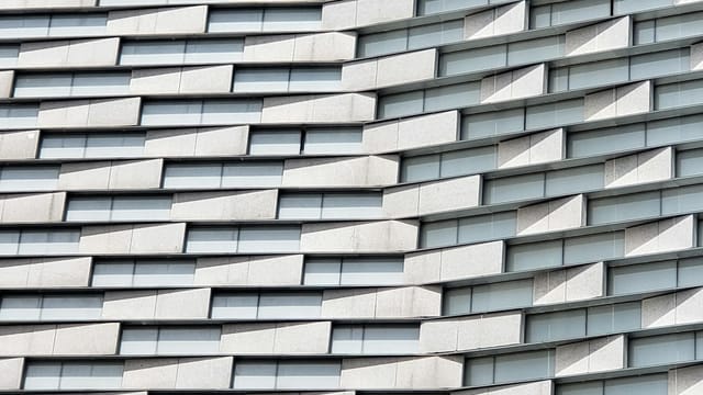 Innovative facade of a modern building in Shenzhen, China.