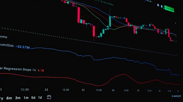 Analyzing financial market trends on a digital trading platform screen.