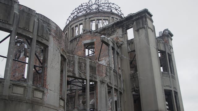 The iconic Hiroshima Peace Memorial Dome stands as a solemn reminder of history in Japan.