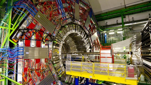 A close-up view inside CERN's Large Hadron Collider in Geneva, Switzerland.