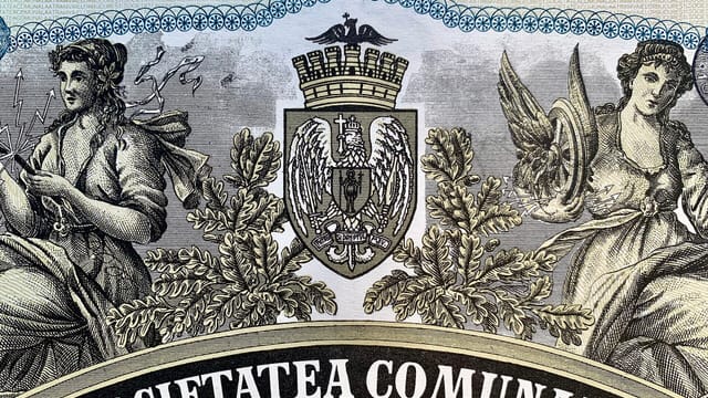 Sheet of nominal shares of the Bucharest Tramway Comunal Society (Societatea Comunală a Tramvaielor București) (02)