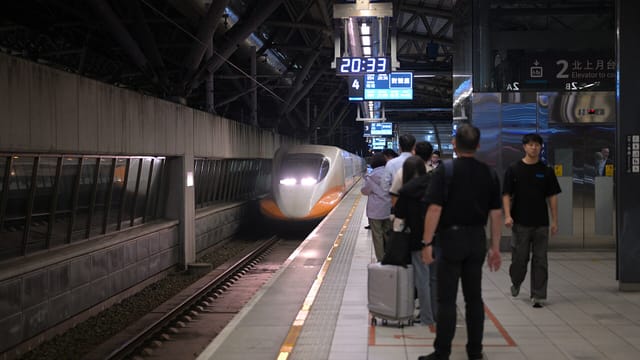 Taiwan High Speed Rail train 854 at Taichung HSR station March 2026