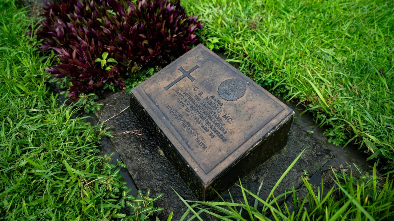 Memorial stone for British soldiers in Imphal, Manipur from World War II.