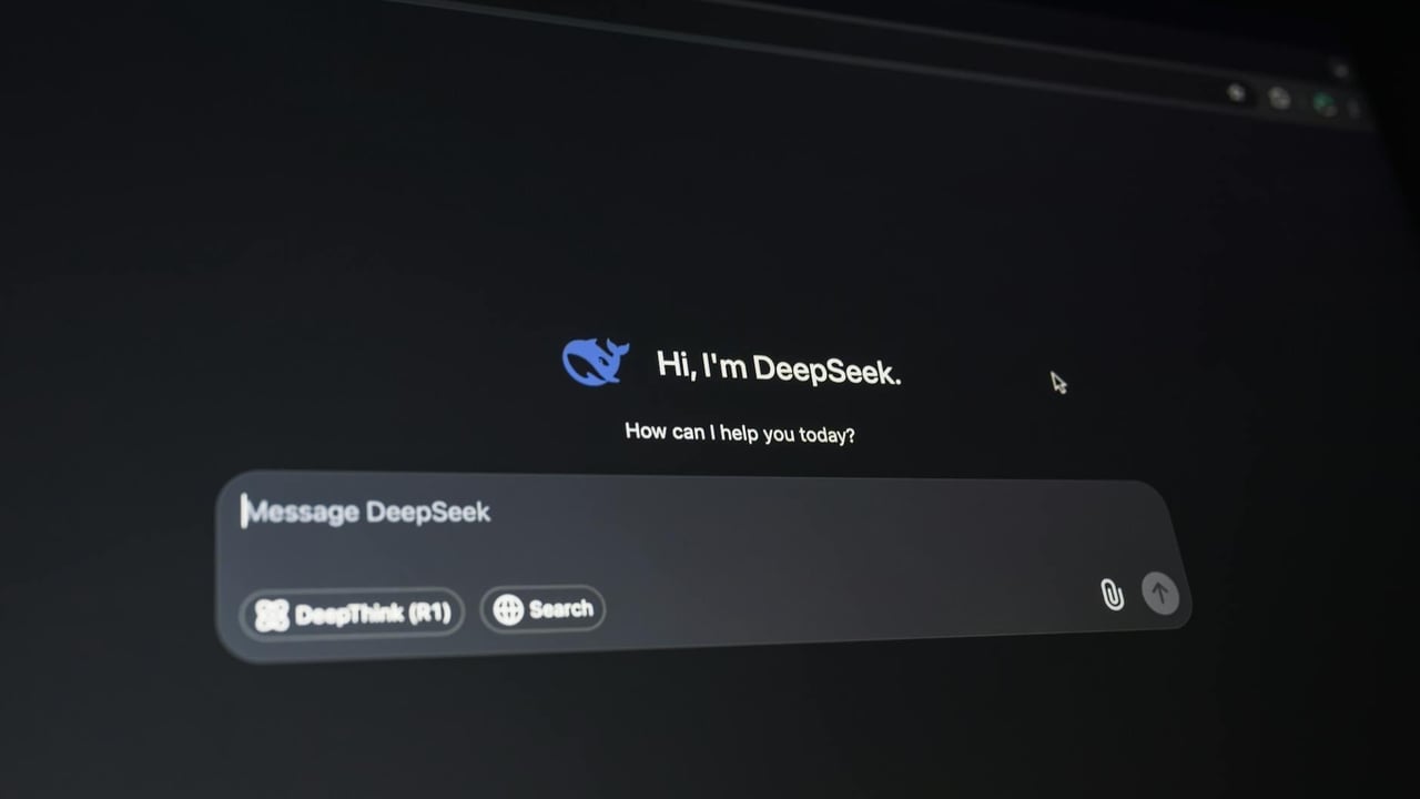 Close-up of a digital assistant interface on a dark screen, showcasing AI technology communication.