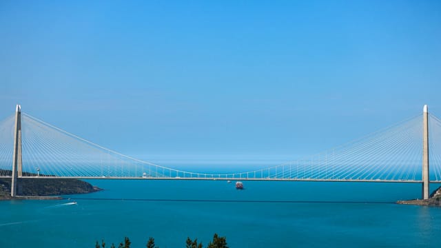 Stunning view of the Yavuz Sultan Selim Bridge spanning the Bosphorus Strait in Istanbul.