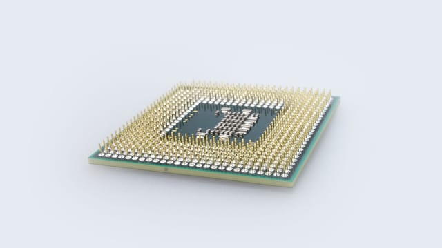 Detailed view of a computer processor. Ideal for technology themes.