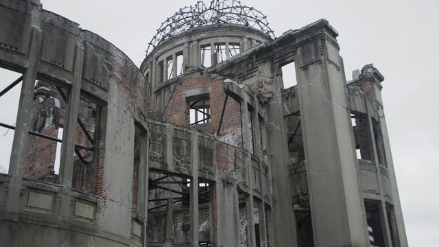 The iconic Hiroshima Peace Memorial Dome stands as a solemn reminder of history in Japan.
