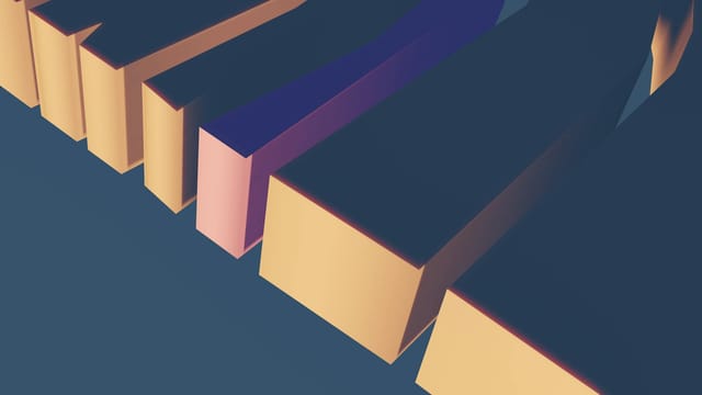 Abstract 3D geometric shapes with a modern artistic style in soft pastel tones.