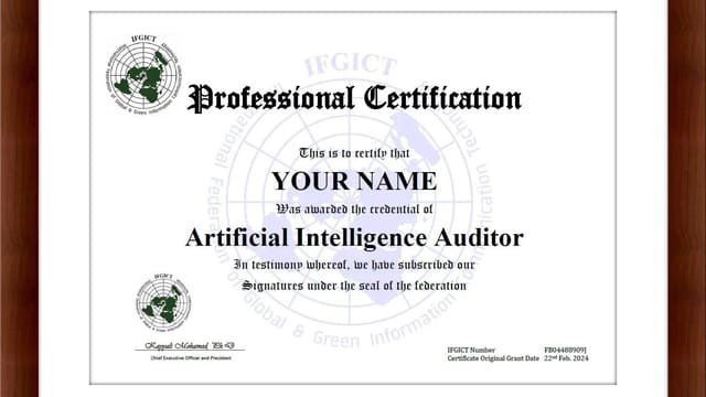 AIAP IFGICT Artificial Intelligence Auditor Professional Certificate