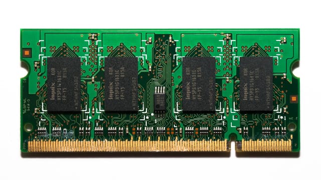 High-quality image of a computer RAM module showcasing detailed circuit design.