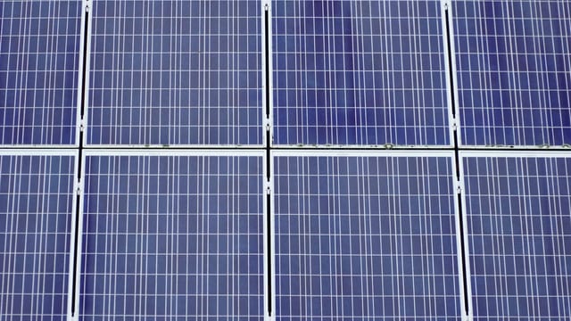 Detailed view of solar panels showcasing renewable energy technology.