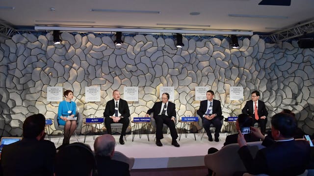 Ilham Aliyev attended Advancing the Belt and Road Initiative China's Trillion Dollar Vision session in Davos 02