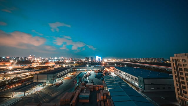 Captivating cityscape at night showcasing bright city lights with a skyline view.