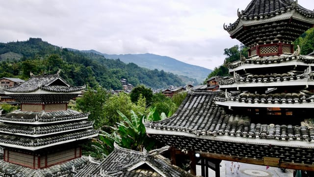 Explore the stunning traditional architecture of the Dong people in Guizhou, China.
