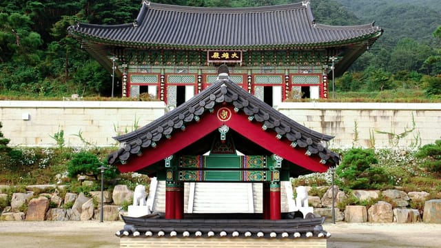 Scenic view of a traditional Korean temple in Hapcheon, South Korea.