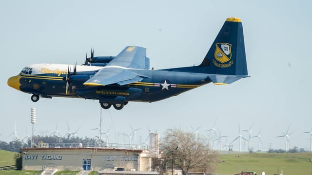 Blue Angels C-130 Hercules Fat Albert at Fairfield air show, California.