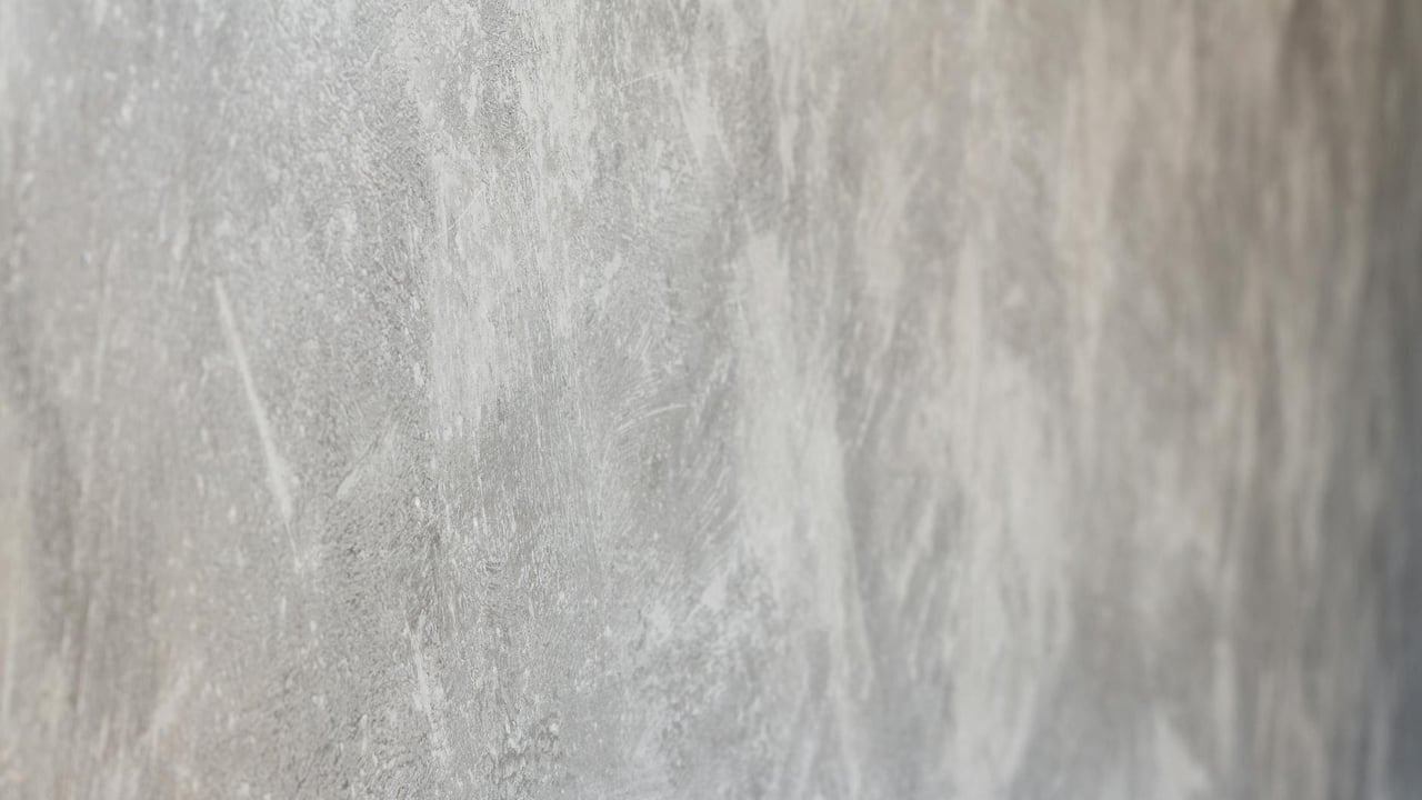 Close-up view of a textured concrete wall surface with natural patterns.