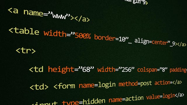 Close-up of HTML code lines highlighting web development concepts and techniques.